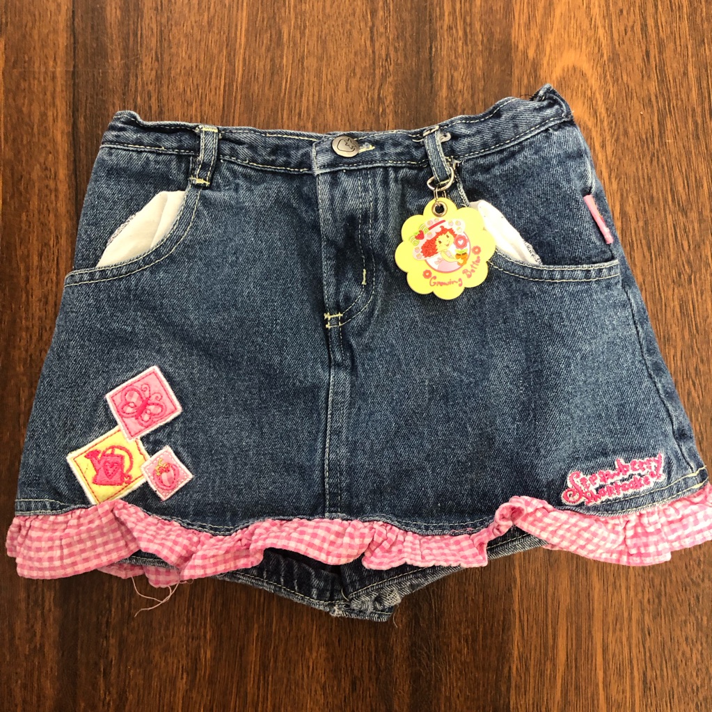 2004 Strawberry Shortcake Embroidered Jean Skirt 5t